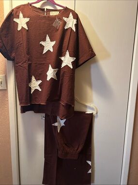Bad Little Country Girl Rust-Brown Top with Raw Edge Neckline